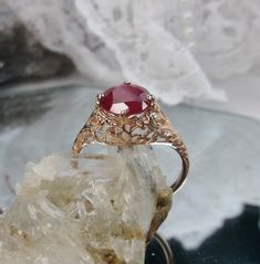 Red Ruby Filigree Ring As Gift, Victorian Filigree Ring In Red As Gift, Red Ruby Filigree Ring Gift, Luxury Red Ruby Ring With Filigree, Victorian 14k Gold Red Ring, Red Diamond Ring, Ruby Ring Designs, Natural Ruby Ring, Ruby Ring Gold