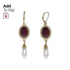 in stock Chic Fashionista, 1928 Jewelry, Vintage Inspired Jewelry, Clear Crystals, Crystal Drop Earrings, Red Crystals, Crystal Drop, Red Stone, Glass Crystal