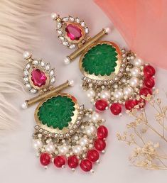 Beautiful dangler earrings with Kundan gold detailing available in 10 stunning colours! They add elegance to every outfit! Luxury Green Hand-set Chandbalis, Luxury Kundan Dangle Danglers, Luxury Green Kundan Danglers, Luxury Kundan Chandelier Earrings For Wedding, Luxury Chandbali Jewelry For Parties, Festive Temple Jewelry Earrings For Celebrations, Temple Jewelry Bridal Drop Earrings For Celebration, Temple Jewelry Earrings For Diwali Celebration, Celebration Temple Jewelry Bridal Drop Earrings