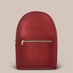 Mason Backpack - Packs Project Red Laptop Bag For Travel, Burgundy Leather Travel Backpack, Red Leather Backpack With Zipper Closure, Classic Red Backpack For Daily Use, Classic Red Leather Backpack, Burgundy Leather Backpack, Red Backpack With Zipper Pocket For Everyday Use, Red Backpack With Zipper Pocket For Daily Use, Red Leather Satchel Backpack With Zipper