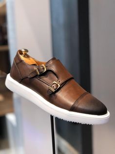 Odessa Brown Monk Strap Cap Toe Shoes – brabion Monk Shoes, Cap Toe Shoes, Monk Strap Shoes, Men Spring, Brown Shoes, Elegant Shoes, Shoes Brown, Shoes Collection, Sneaker Shoes