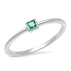 The ideal delicate pinky ring to add to your collection, our 14K Emerald Princess Cut Pinky Ring fits seamlessly with any ring combo. Featuring a single sparkling princess cut emerald, you'll end up wearing this classic ring daily.Stack our Emerald Princess Cut Pinky Ring with any of our other colors! 0.06 carats SBR84-YG-EM All sales are final. Ring Combo, Diamond Stacks, Gold Ear Cuff, Ear Cuff Earings, Diamonds And Gold, Engraved Gifts, Ring Fit, Pinky Ring, Bracelet Collection