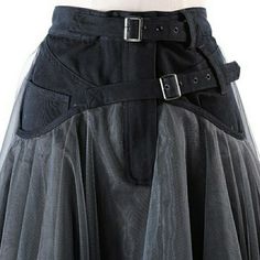 Full Of Character Tulle Skirt With Attached Cotton Waist Treatment, Side Pockets, Zip Front And Attached Belts. Tuck In A Seamless Knit Top And Add A Leather Moto And Go Out In Style! Crow Core, Layered Tulle Skirt, Leather Denim, Edgy Look, Maxi Dress With Sleeves, Skirt Pattern, Style Vintage, Denim Skirt, Breathable Fabric