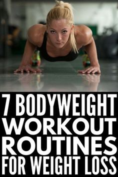 7 Bodyweight Workout Routine Ideas for Beginners | Perfect for women and men, these free exercise routines will teach you how to complete a full body workout at home to sculpt and tone your body while also losing weight. These no equipment exercises include HIIT and can be intense as you want them to be, and they will target your arms, legs, core, upper body, abs, and glutes. #bodyweight #fitness #workout #loseweight #car Hiit Upper Body Workout, Upper Body Workout At Home, Bodyweight Workout Routine, Workout Hiit, Arms And Abs, Full Body Workout At Home, Body Workout At Home, Hiit Training, Improve Mental Health