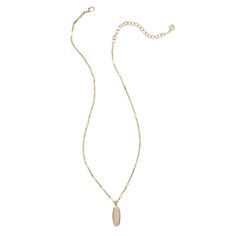 Make a sophisticated statement with the Eva Small Long Pendant Necklace. An oval-cut stone delicately hangs from a long chain for a sleek, contemporary look. Effortlessly elegant, pair this pendant with a classic chain or a chic choker. To preserve your fashion jewelry for years to come, agents such as soaps, perfumes, lotions, makeup, hair and cleaning products, and other chemical contact should be avoided. Take care to remove jewelry before showering, sleeping, exercising or swimming. Kendra S Elegant Oblong Necklace With Adjustable Chain, Elegant Oblong Necklace For Everyday Wear, Elegant Oblong Everyday Necklace, Elegant Everyday Oblong Necklace, Target Gifts, Target Finds, Rose Quartz Stone, Sewing Party, Long Pendant Necklace