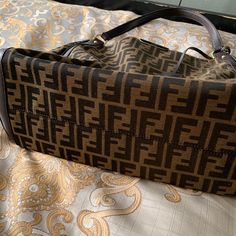 Brown Monogram Fendi Bag Carried Only A Couple Of Times And In Very Good Condition Fendi Zucca Bag, Fendi Bag, Medium Bag, Fendi Bags, Medium Bags, Louis Vuitton Speedy Bag, Louis Vuitton Damier, A Couple, Satchel