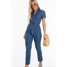 Rebellious Fashion Medium Wash Denim Jumpsuit. Us Size 6 Uk Size 10 Summer Workwear Medium Wash Jumpsuits And Rompers, Summer Denim Jumpsuits And Rompers For Work, Fitted Casual Denim Jumpsuit For Day Out, Summer Workwear Dark Wash Jumpsuits And Rompers, Dark Wash Jumpsuits And Rompers For Summer Workwear, Fitted High Rise Jumpsuits And Rompers For Summer, Fitted Denim Jumpsuit For Day Out, Fitted Short Sleeve Denim Jumpsuit For Day Out, Summer Denim Blue Fitted Jumpsuits And Rompers