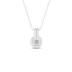 Discover timeless elegance with our Coupled Solitaire Bezel Necklace, a captivating blend of sterling white and radiant yellow gold. To enhance its brilliance and allure, it features a stunning round lab-grown diamond in a bezel setting. The unique double bail design adds a contemporary twist, allowing the diamond to float gracefully on the neckline, catching every glimmer of light. This diamond pendant necklace effortlessly blends classic charm with modern style, perfect for everyday wear and s White Gold Round Cut Diamond Necklaces, White Gold Diamond Necklace Round Cut, Dazzling White Gold Diamond Necklace With Round Cut, White Gold Necklace With Round Cut Lab Grown Diamond, White Gold Necklace With Brilliant Round Cut, Fine Jewelry White Gold Round Cut Diamond Necklace, White Gold Necklace With Lab Grown Diamond Round Cut, White Gold Necklace With Brilliant Cut Cubic Zirconia, Anniversary Sterling Silver Solitaire Necklace With Brilliant Cut