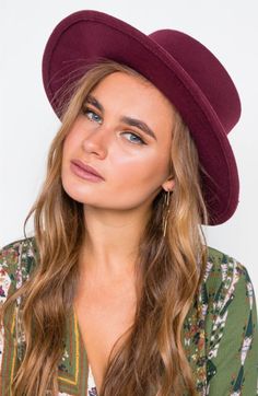 This hat is perfect for Fall. Hat features small brim and solid trim. Circumference: 23" / Brim: 3" 100% Polyester Fall Hat, Be Perfect, Fedora, The 100, Trim, Hats