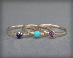 Gemstone Stacking Ring - (silver, gold) - LE Jewelry Designs Gold Birthstone Ring With Gemstone Accents In Sterling Silver, 14k Gold Stackable Rings With Round-cut Gemstones, Heirloom Gold-colored Sterling Silver Stackable Rings, 14k Gold Multi-stone Birthstone Ring, Adjustable 14k Gold-filled Birthstone Rings, Gemstone Stacking Ring, Silver Stacking Rings, Ring Sizer, Dainty Ring