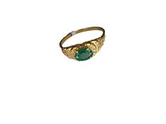 Stunning cocktail ring handcrafted with 18K (750) yellow gold features an oval natural Emerald gemstone on a high prong setting.  The Emerald is elegantly surrounded with shimmering Diamonds. Emerald 0.70 ct, dimension 8 mm x 5 mm Diamonds total 0.20 ct Top of ring height 5 mm Top of ring width 8 mm Band width 1.8 mm Size 7.5 US/55.5 Europe (This ring may be sized.  For ring sizing please allow extra time for shipping) Handcrafted one of a kind.  Made in Greece.  All items are delivered ready fo Gold Emerald Ring With Oval Gemstone, Gold Oval Emerald Gemstone Ring, Gold Diamond Ring With Oval Cabochon Gemstone, Gold Oval Cabochon Diamond Ring With Gemstone, Oval Gold Emerald Ring With Stone Setting, Oval Emerald Ring With Stone Setting, 22k Yellow Gold Emerald Ring, Oval Gold Emerald Ring Fine Jewelry, Luxury Oval Emerald Ring With Stone Setting