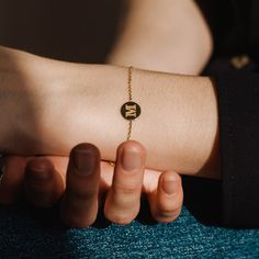 "Letter Bracelet, 14K Gold Bracelet, Custom Gold Bracelet, New Mom Jewelry, Name Bracelet, Initial Bracelet, Gold Disc Bracelet, Gold Initial jewelry, 14K Dainty Bracelet, Gold Personalized, 14K Gold Initial, Gold Gift for Her, Gold Disc Initial, Gift for Mother Personalized bracelet in 14K solid gold. Create your bracelet exactly as you want it. Write your name's initial or the initial of your beloved. 100% handcrafted with love! D E T A I L S ● Metal: 14K Solid Gold, 14K Solid White Gold, 14K Dainty 14k Gold Engraved Bracelet, Engraved 14k Gold Round Bracelets, Dainty 14k Gold Engraved Bracelets, Dainty Engraved 14k Gold Name Bracelet, Dainty 14k Gold Engraved Name Bracelet, Dainty Engraved Yellow Gold Bracelet, 14k Gold Name Bracelet With Initials, Minimalist 14k Gold Bracelet For Personalized Gift, Adjustable 14k Gold Bracelet Hallmarked