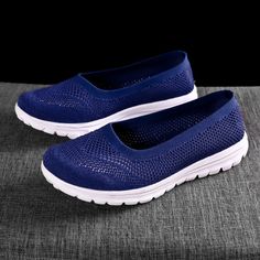 To provide you the ultimate comfort, these Women Mesh Sneakers Slip-On Flat are particularly soft and padded. They give you greater walking comfort and make walking simple and effortless for you. Their designs are contemporary, chic, and attractive. readily available in a wide range of eye-catching colors. Footwear to last you a lifetime: This is a really good quality material shoe. It's made of a solid material that will last an eternity. Perfect for running, walking, and any outdoor activity Casual Slip-resistant Flat Sneakers, Slip-on Walking Shoes For Light Exercise, Comfortable Slip-on Sneakers With Textured Sole For Walking, Comfortable Slip-on Sneakers With Round Toe For Walking, Breathable Leisure Sneakers With Round Toe, Breathable Sneakers With Round Toe For Leisure, Breathable Round Toe Sneakers For Leisure, Casual Non-slip Slip-on Sneakers, Round Toe Breathable Sneakers For Leisure