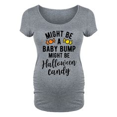 Show off your baby bump in the spooky style of this Maternity Might Be Halloween Candy Halloween Graphic Tee. FEATURES Rouched Sides Short sleeves CrewneckFABRIC & CARE Cotton, polyester Machine wash ImportedSUSTAINABILITY FEATURES Fabric tested for harmful chemicals Produced using Liquid Indigo: a nontoxic dye alternative bluesign® Certified Size: L-Mat. Color: Med Grey. Gender: female. Age Group: kids. Baby Hospital Pictures, Halloween Pregnancy Announcement, Candy Halloween, Spooky Style, Halloween Graphic Tees, Halloween Graphic, Scoop Neck Tee, Pregnancy Shirts, Baby Bump