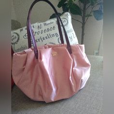 In Excellent Condition Luxury Pink Bucket Bag For Travel, Luxury Pink Bags With Leather Handles, Pink Shoulder Bag With Dust Bag For Travel, Luxury Pink Bucket Bag For Everyday, Pink Bucket Bag With Detachable Handle For Travel, Pink Satchel For Everyday, Pink Double Handle Bucket Bag For Travel, Pink Travel Bucket Bag, Everyday Pouch Shoulder Bag With Rolled Handles