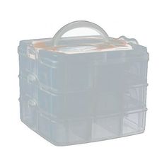 a plastic storage box with two compartments