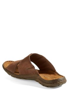 Premium leather forms an earthy sandal built with a padded footbed for day-long comfort. Leather upper/leather and textile lining/rubber sole. By Josef Seibel; imported. Men's Shoes. Josef Seibel, Birkenstock Gizeh, Mens Sandals, Slide Sandals, Birkenstock, Men's Shoes, Leather Upper, Nordstrom, Sandals