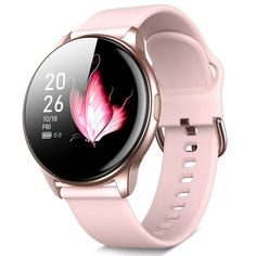 moreFit Smart Watch for Women, 1.3" Full Touch Color Screen Smartwatch with Heart Rate and Sleep Monitor, IP67 Waterproof Activity Tracker with Pedometer, Smartwatch for Android and iOS Phones (Pink) Smart Watch For Girls Fashion, Pink Watches Women, Smart Watch For Girls, Pink Smart Watch, Best Watches Women, Stylish Shoes Heels, Watches Pink