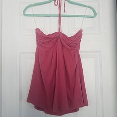 Sleeveless, Super Soft, Never Worn. Tie Goes Around The Neck, If You Want. Never Worn. Pink Sleeveless Summer Top, Pink Fitted Sleeveless Camisole, Fitted Summer Sleeveless Halter Top, Pink Fitted Camisole, Feminine Sleeveless Halter Top, Sleeveless Vest Halter Top For Spring, Sleeveless Halter Top For Spring, Feminine Summer Halter Neck Tank Top, Spring Sleeveless Halter Top