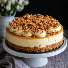 Butterscotch Cheesecake, Homemade Butterscotch, Yummy Cheesecake, Simple Family Meals, Banana Cheesecake, Bakery Items, Classic Cheesecake, Crumble Recipe, Cheesecake Filling