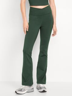 wrap-front waist go-dry wicks moisture breathable extra high waist is 1" higher than standard high rise sits above belly button fitted thigh boot-cut leg 31" regular inseam 29" petite inseam 34" tall inseam models are approx.  5'9" and wear sizes s (4), l (12), and xl (18)machine wash according to the care instruction label  . Best Holiday gift for Women , perfect Leggings for Christmas! Boot Cut Leggings, Perfect Leggings, Thigh Boot, Old Navy Women, Active Wear Leggings, Belly Button, Gift For Women, Toddler Boys, Boot Cut