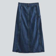 Introducing the 2023 Autumn Collection ââ‚?the iconic Nineties-vibe denim skirt with cargo pocket! With an all-encompassing A-line silhouette. high-waist fit. and mid wash distressed fabric. this classic trend is sure to make a statement.Why You'll Love ItThis denim skirt is the perfect combination of established vibe and contemporary edginess. Featuring a distressed pattern of expertly crafted wear and tear. a zipper and button duo for both functionality and flair. and premium quality denim for Casual Denim Skirt, Distressed Fabric, Womens Denim Skirts, Skirts Midi High Waisted, Patchwork Denim, Autumn Collection, Slim Denim, 2023 Autumn, Cargo Pocket