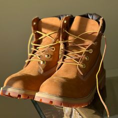 Color: Wheat Nubuck Boots Worn Couple Times In Great Condition, No Flaws Sturdy, Dependable Shoes That Will Last A Very Long Time! Brown Boots Men, Timberlands Boots, Shoe Rotation, Timberland Boots Outfit Mens, Mens Brown Boots, Timberland Boots Outfit, Timberland Boots Mens, Timberland Premium, Timberlands Shoes