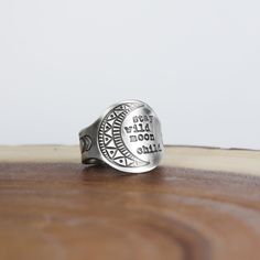 Bohemian Moon Phase Ring, Bohemian Rings With Moon Charm For Gift, Unique Adjustable Sun And Moon Design Rings, Unique Adjustable Moon Shaped Ring, Adjustable Moon Shape Unique Ring, Unique Adjustable Moon-shaped Ring, Adjustable Nickel-free Moon-shaped Ring, Bohemian Rings With Moon Phase, Bohemian Sun And Moon Design Ring