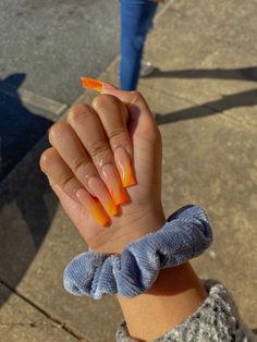 acrylic nails, marble nails, ombre nails Ombre Marble Acrylic Nails, Sunset Marble Nails, Ombré Orange Nails, Sunset Acrylic Nails, Marble Ombre Nails Acrylic, Ombré Marble Nails, Marble Nails Ombre, Yellow Marble Nails, Marble Ombre Nails