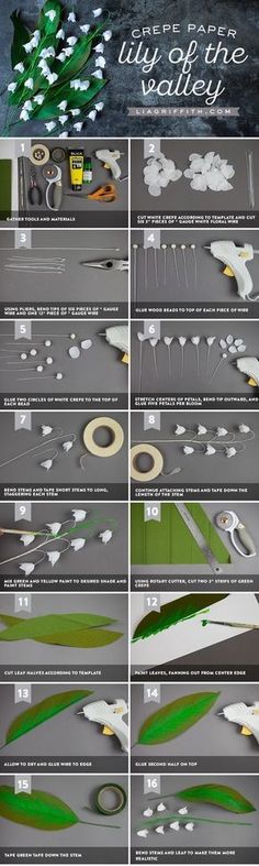 the instructions for making paper flowers and leaves