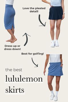 Looking for a cute athletic skirt? Or functional tennis skirt? lululemon is the most popular creator of different athletic and athleisure skirts -- but it can be tough to know which lululemon skirt is actually worth your money. Our testers put the five most popular lululemon skirts to the test -- here are our honest thoughts and feedback! Athleisure 4-way Stretch Tennis Skirt For Yoga, Tennis Skirts Lululemon, Athleisure Moisture-wicking Workout Skirt, Lululemon Align Skirt