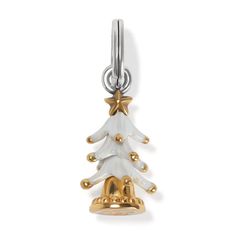 While you're decking the halls, don't forget to deck your wrist with festive charms like this golden and white glistening Christmas tree. Flocked Christmas Tree, Halo Collection, Petite Necklace, Christmas Tree Charm, Flocked Christmas Trees, Round Pendant Necklace, Brighton Jewelry, Dangle Charms, Short Necklace