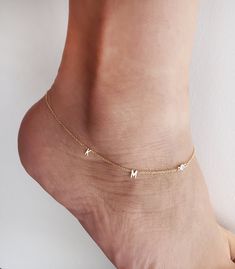 Letter and a birthstones anklet designed for a Minimalist style you. Matching with all day or night styles. You are able to add a letter from the drop down. Initial anklet comes as a center style.( I have other style as a sideways available in my shop) feel free to check it out. Good tip: please be careful with this beautiful anklet if you are planing to wear a pants or shoe with a ankle tie. Gold initial anklet is very delicate and should withstand a normal wear. This anklet is not for kids or Dainty White Anklet Suitable For Gift, Dainty White Anklets For Gift, Dainty White Anklets Perfect For Gifts, Dainty White Anklets As Gift, Delicate White Anklet As A Gift, Gold Sterling Silver Anklet As Gift, White Sterling Silver Anklets As Gift, Personalized Silver Anklets, Initial Anklet