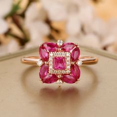 This Anniversary Rings item by AHBogemStudio has 1689 favorites from Etsy shoppers. Ships from Pennsauken, NJ. Listed on May 5, 2024 Luxury Flower-shaped Ruby Ring In Fine Jewelry Style, Red Ruby Ring In 14k Rose Gold, Ruby Ring In 14k Rose Gold With Round Shape, Rose Gold Ruby Cluster Ring With Gemstones, Red 14k Rose Gold Rings For Anniversary, Rose Gold Ruby Cluster Ring For Anniversary, Gem Engagement Ring, Gem Engagement Rings, Style Année 20