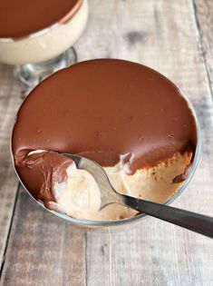 two desserts with ice cream and chocolate in them