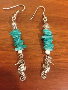 Turquoise Chip Jewelry, Chip Bead Jewelry, Beachy Jewelry, Seashell Jewelry, Handmade Fashion Jewelry