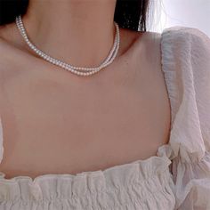 Material: Imitation pearl Fashion Element: Pearl Style: Simple Pearl Fashion, Sweet Accessories, Pearl Necklace Designs, Small Beads, Pearl Necklaces, Luxury Aesthetic, Watch Necklace, Ring Bracelet, Earring Necklace