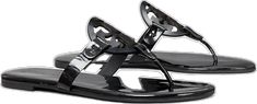 Designer Patent Leather Flat Sandals, Miller Sandal, Review Dresses, Jelly Sandals, Footwear Design Women, Designer Sandals, Cute Shorts, Perfect Shoes, Metallic Logo