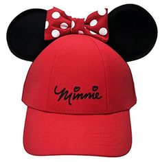 PRICES MAY VARY. Authentic & Officially Licensed by Disney Curved bill Baseball hat for adults - one size fits most Adjustable Snap-back strap Red and Pink color with cursive "Minnie" 100% Cotton Cool Minnie Mouse bow hat with ears Disney Money, Disney Minnie Mouse Ears, Minnie Mouse Costume, Disney Hats, Ear Cap, Minnie Mouse Bow, Minnie Mouse Girl, Kids Baseball, Free Valentine