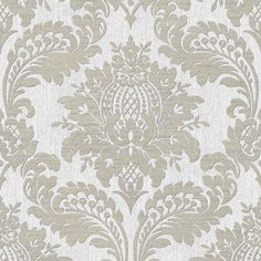 an ornate wallpaper pattern in grey and white