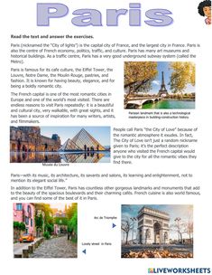 the paris travel guide is shown in this page, with pictures of different buildings and streets