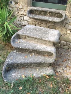 stone steps lead up to an open door