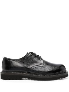 black calf leather grained texture round toe front lace-up fastening branded insole flat rubber sole Balenciaga Track, Balenciaga Triple S, Our Legacy, Derby Shoes, Espadrille Shoes, Party Shoes, Fashion Clothes, Italian Leather, Fashion Watches