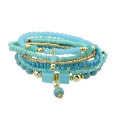 Turquoise Multilayer Beads Elastic Bracelets Set #bracelet, #shopjewelry, #jewelry, #ladylailaboutique Turquoise Stretch Bracelet With Stackable Round Beads, Turquoise Stretch Bracelet With Round Beads, Turquoise Stackable Stretch Bracelet With Round Beads, Trendy Turquoise Stackable Beaded Bracelets, Trendy Turquoise Beaded Stretch Bracelet, Trendy Turquoise Beaded Bracelets With Round Beads, Trendy Turquoise Beaded Bracelets, Trendy Turquoise Round Beads, Elastic Bracelets