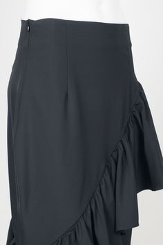 Final Sale Item This luxurious Why Dress crepe skirt features a mid-waist fit and chic zippered side detail. The ruffled hem and solid design add a touch of sophistication, ensuring this skirt will soon become an elegant staple of your wardrobe. Elegant Ruffled Mini Skirt For Workwear, Elegant Mini Skirt With Ruffles For Workwear, Elegant Asymmetrical Hem Mini Skirt For Work, Elegant Mini Skirt With Asymmetrical Hem For Work, Flared Ruffle Skirt For Work, Ruffled Flared Skirt For Work, Elegant Mini Skirt With Asymmetrical Hem, Solid Skirt With Ruffle Hem For Party, Party Skirt With Ruffle Hem In Solid Color