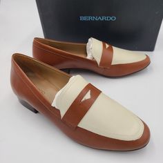 Add A Polished Touch To Your Ensemble And Enjoy Unwavering Comfort Wearing The Bernardo Jaislyn Loafers. Sku: #9821856 Sleek Leather Upper. Comfortable Leather Lining. Lightly Cushioned Footbed Perfectly Molds To The Foot Shape, Providing Long-Lasting Comfort. Easy Slip-On Style. Classic Almond Toe. Stacked Heel. Man-Made Outsole. Woman Shoes, Comfort Wear, Style Classic, Stacked Heel, Chestnut, Flat Shoes Women, Loafer Flats, Almond, Leather Upper