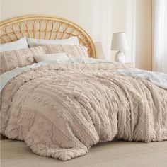 Shell: 100% Polyester Seluza Color/Pattern: Cream | Seluza Comforter Set whitePolyester / Microfiber | Queen | Wayfair | Home Decor Tufted Bedding, Shabby Chic Embroidery, Beige Bedding, Comforter Sets Boho, Chic Embroidery, Queen Size Comforter Sets, King Size Comforter Sets, Boho Comforters, Floral Comforter Sets