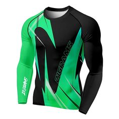 Green Men's Compression Shirt Running Shirt 3d Print Long Sleeve Base Layer Athletic Athleisure Spandex Breathable Quick Dry Moisture Wicking Fitness Gym Workout Running Sportswear Activewear Yellow Blue Green Sporty Rash Guard, Green Fitted Sporty Rash Guard, Green Stretch Rash Guard For Sports, Green Athletic Fit Activewear For Sports Events, Sporty Long Sleeve Fitted Rash Guard, Green Compression Sporty Tops, Sporty Fitted Long Sleeve Rash Guard, Green Compression Athleisure Top, Fitted Casual Green Rash Guard