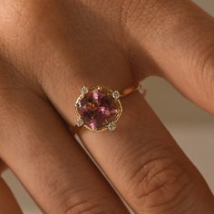 "Antique Pink Tourmaline Ring 14k Rose Gold,Cushion Engagement Ring,October Wedding Ring,Diamond Accented,Art Deco Proposal Ring,Gift for Her ★ ★ ★  CUSTOM/DUTY-FREE SHIPPING WORLDWIDE, BUYERS DON'T HAVE TO PAY ANY CUSTOM FEES WHILE IMPORTING ★ ★ ★ ★  Details ★ Made to order Material: 14k/18k gold Color Options: Yellow Gold, White Gold, Rose Gold ★ Center Stone Pink Tourmaline, Cushion Size: 8mm Approx Weight (Ct): 2.8 ★ Accent Stones Diamond/Moissanite Round Size: 1.6 mm * 4 No.s Approx Weight (Ct): 0.14 ★ 100% Natural Diamond and Gemstones ★ Diamond: Round Brilliant cut, G-H Color, SI Clarity ☂ Shipped with Insured Shipping within 4-7 business days. ➦ 100% Free Returns. ➦ Our Jewelry comes with a Lifetime Warranty. (Stone Replacement not included) ✈ We offer free EXPRESS shipping across Yellow Gold Tourmaline Wedding Ring, Pink Gold Morganite Ring With Gemstone, Rose Gold Ring With Pink Sapphire, Rose Gold Topaz Ring With Accent Stones, 14k Rose Gold Gemstone Wedding Jewelry, Pink Gold Sapphire Ring With Gemstone, 14k Rose Gold Sapphire Ring For Wedding, Fine Jewelry Rose Gold Topaz Ring With Accent Stones, Rose Gold Tourmaline Wedding Ring