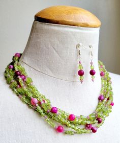 Green Multi-strand Jewelry For Gift, Green Multi-strand Jewelry Gift, Multi-strand Green Jewelry For Gift, Peridot Gemstone Beads Jewelry, Pink Multi-strand Jewelry For Gifts, Peridot Faceted Beads Jewelry Gift, Pink Multi-strand Jewelry Gift, Pink Multi-strand Faceted Beads Jewelry, Pink Multi-strand Jewelry With Faceted Beads